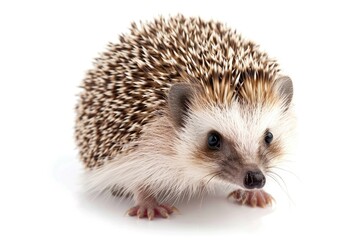 Obraz premium Curious Hedgehog with Spiky Brown and White Fur