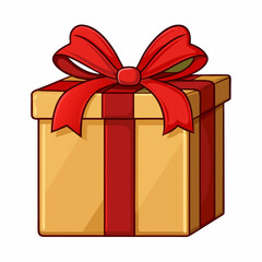 Red satin gift boxes with luxury golden bow