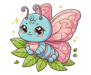 Baby butterfly color page for girls easy
