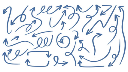 Arrows pointing in different directions handwritten isolated on white background , illustration Vector EPS 10