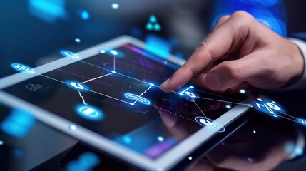 Digital Network Connection Visualization on a Tablet