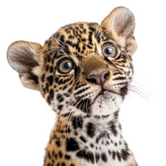 Fototapeta premium PNG Jaguar animal looking confused wildlife leopard mammal.