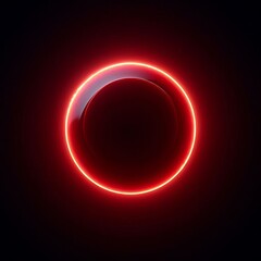 Red abstract circle and smoke glowing isolated black background
