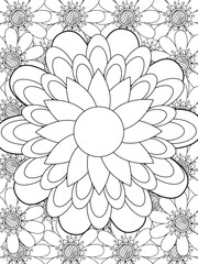flowers Coloring Book Pages flowers for Relaxation and Stress Relief on Flowers Patterns	
