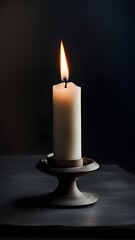 A candle burns