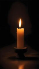 A candle burns
