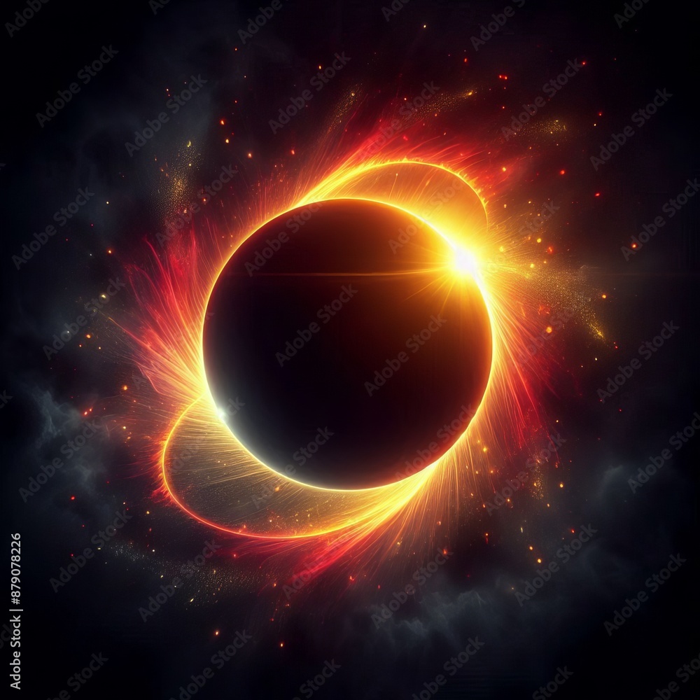 Poster abstract circle orange swirls and fiery twirls create a dynamic pattern isolated black background