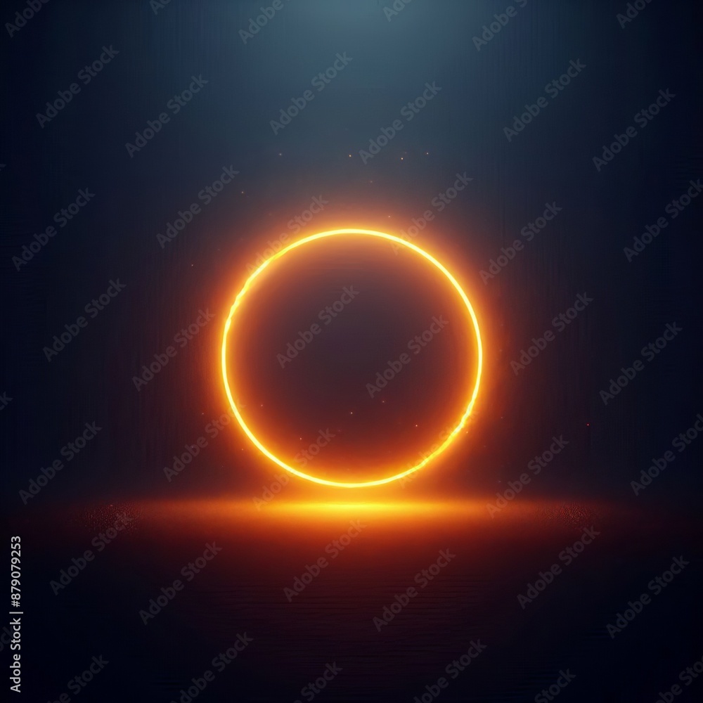 Poster abstract circle orange swirls and fiery twirls create a dynamic pattern isolated black background