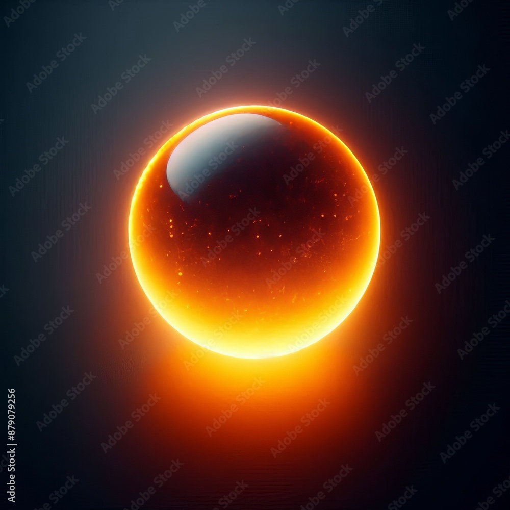 Poster abstract circle orange swirls and fiery twirls create a dynamic pattern isolated black background