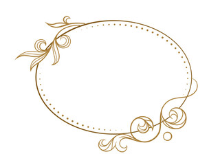 Beautiful vector ornate oval frame with floral designs, perfect for invitations and cards for any occasion