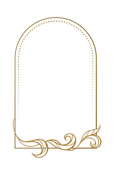 Vector vertical arch shape dotted frame with floral decoration, perfect for invitation, cards for any occasion