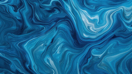 Obraz premium Vibrant blue fluid marbling paint background with abstract patterns. Perfect for creative projects.
