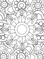 flowers Coloring Book Pages flowers for Relaxation and Stress Relief on Flowers Patterns	
