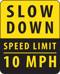 10mph speed limit road sign vector.eps