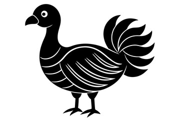 Beautiful bird dodo silhouette lineocut vector art illustration