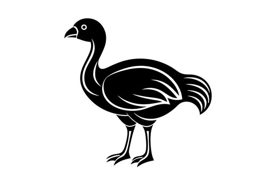 recommend clip art: Beautiful bird dodo silhouette lineocut vector art illustration
