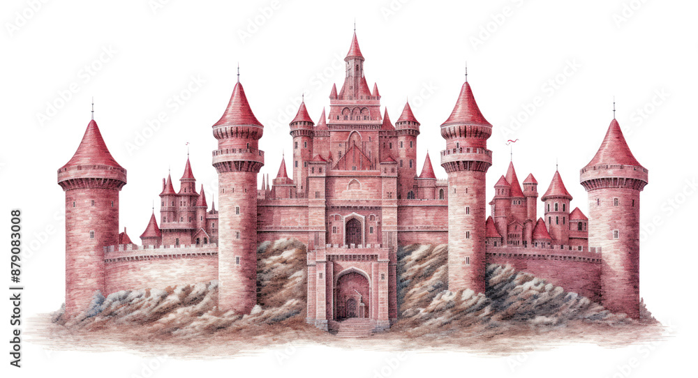 Wall mural png castle architecture building drawing.