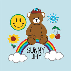 sunny day design cartoon vector illustration