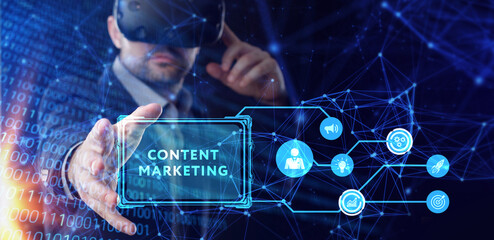 Business, Technology, Internet and network concept. Digital Marketing content planning advertising strategy concept.