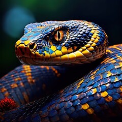 Fototapeta premium the AI Image Generator, anaconda snake is green in color