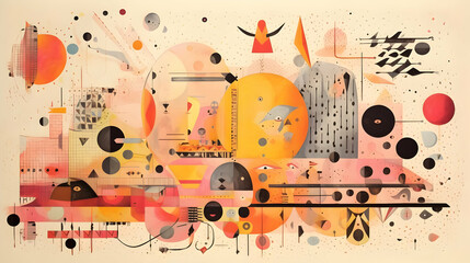 Abstract Illustration with Geometric Shapes and Colors