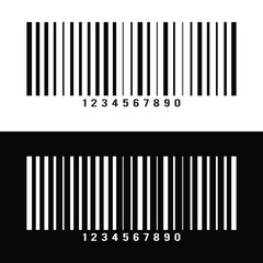 Barcode Icons Set. Almost black barcode for scanning to check product prices. Trendy vectors illustration buy market mark symbols for website designs and mobile app in eps 10.