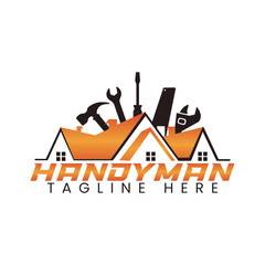 handyman logo design, home repair, roofing, remodeling, handyman logo