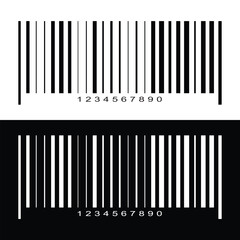 Barcode Icons Set. Almost black barcode for scanning to check product prices. Trendy vectors illustration buy market mark symbols for website designs and mobile app in eps 10.