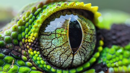 Fototapeta premium Close Up of a Green Lizard's Eye