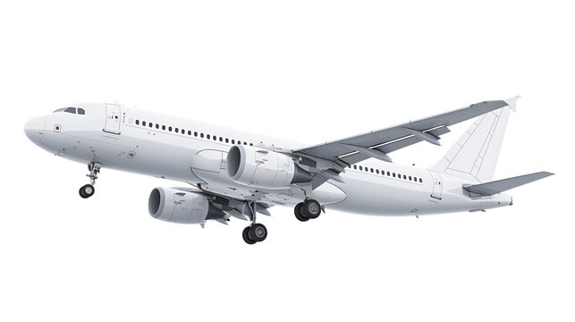 High-Resolution Image of a Modern Aeroplan Isolated on White Background