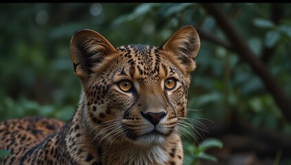 close up portrait of a leopard
