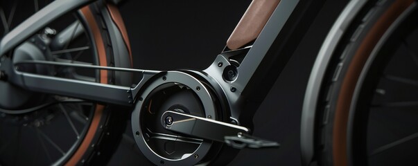 Obraz premium Close up of a modern minimalist contemporary electric bike frame Generative Ai
