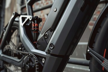 Obraz premium Close up of a modern minimalist contemporary electric bike frame Generative Ai
