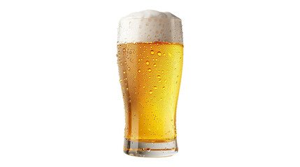 glass of beer on white background