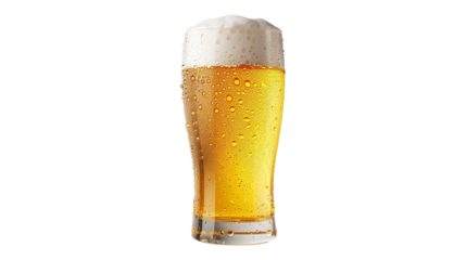 glass of beer on white background