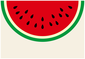 かわいい夏のスイカのフレーム背景9麹色