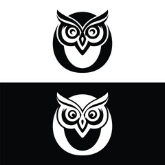 letter o owl logo design template