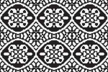 Black and White ethnic geometric seamless pattern. Geometric dark black background. Design for fabric, clothes, decorative paper, wrapping, embroidery, illustration, vector, tribal pattern 