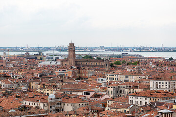 Fototapeta premium View to the city of Venice from high tower