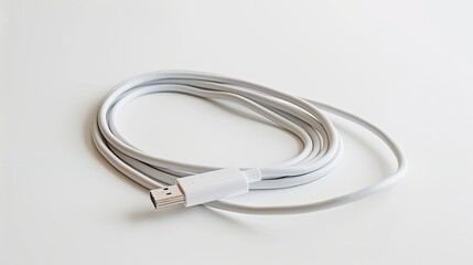 USB Type A to C mobile data cable on a white background, showcasing modern phone connectivity