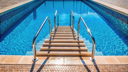 Naklejka premium Inviting swimming pool with clean blue water.