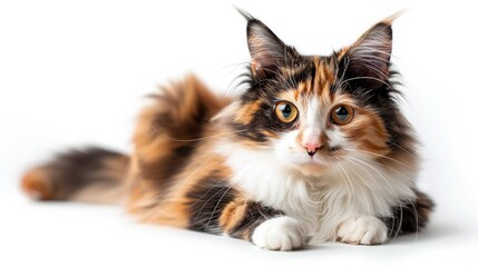 Cat Resting on a White Surface