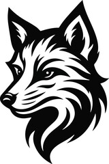 Obraz premium Fox head silhouette vector style illustrations. Generative AI