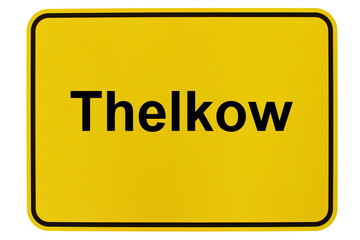 Illustration eines Ortsschildes der Gemeinde Thelkow in Mecklenburg-Vorpommern
