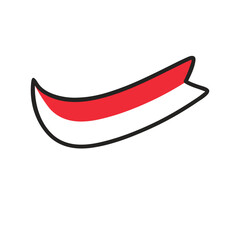 Indonesia Flag Doodle Icon Vector 