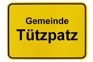 Illustration eines Ortsschildes der Gemeinde Tützpatz in Mecklenburg-Vorpommern