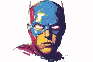 Masked hero with unique facial features.
