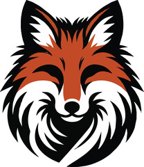 Obraz premium Fox head silhouette vector style illustrations. Generative AI