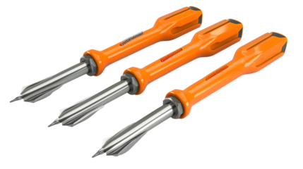 Pack of High-performance screwdrivers for electronic and mechanical repairs Isolated on transparent background.