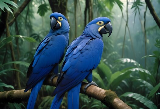 A resplendent hyacinth macaw parrot